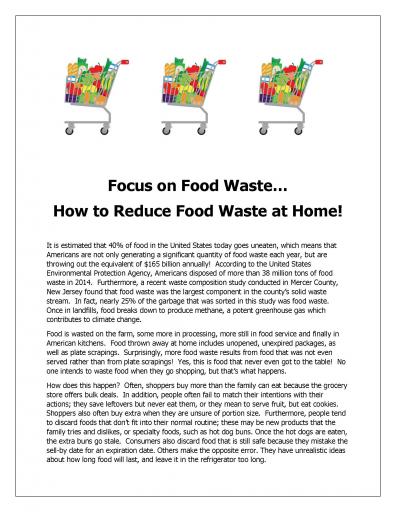 NJDEP   Reducing Food Waste, Page 1