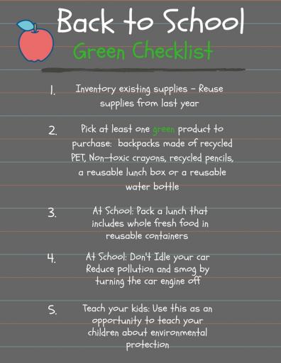 NJDEP - Back to School Green Checklist