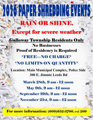 2026 Paper Shredding Events